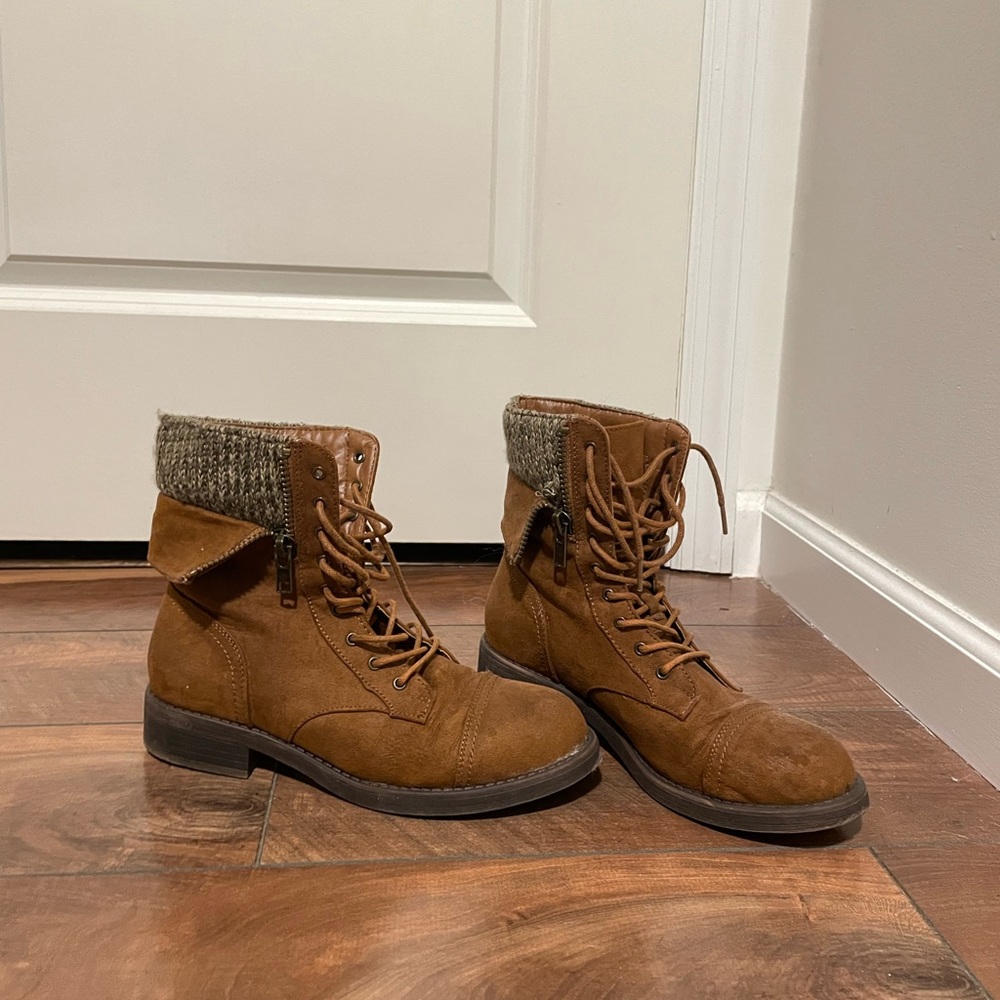 Just Fab leather sock neck boots.